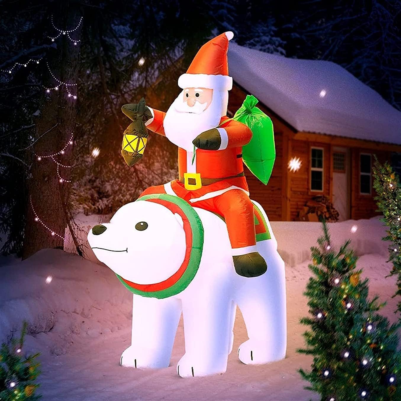 ライト】 12フィート ライト付き クリスマス インフレータブル